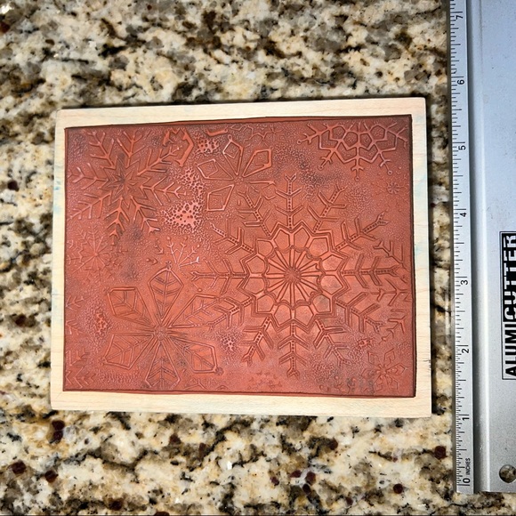 Vintage Snowflake Pattern Rubber Stamp - Picture 3 of 5